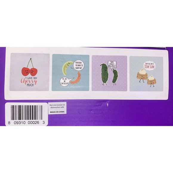 Purple Lemonade Adorable Appetizer Plate Set holiday gift idea 6 in X 6 in - Picture 3 of 3